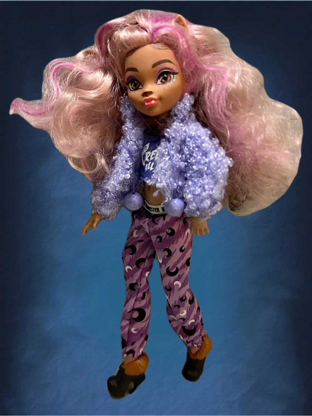 Monster High Clawdeen Wolf  Purple Pink Curly-Haired Fashion Doll